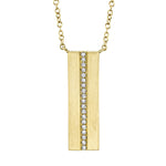 0.06CT 14K Y/G DIAMOND BAR MATTE NECKLACE