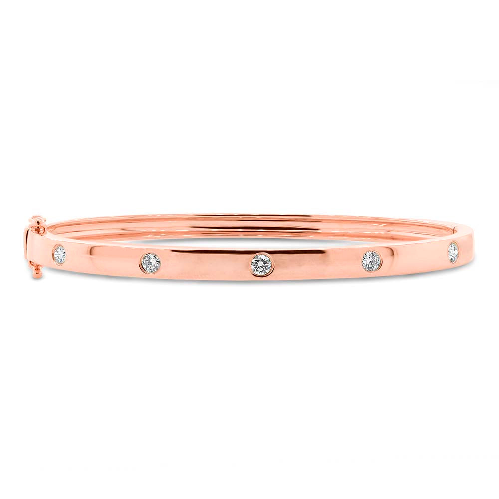 0.38CT 14K R/G DIAMOND BANGLE