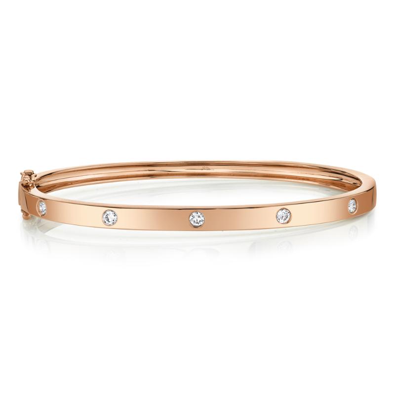 0.38CT 14K R/G DIAMOND BANGLE