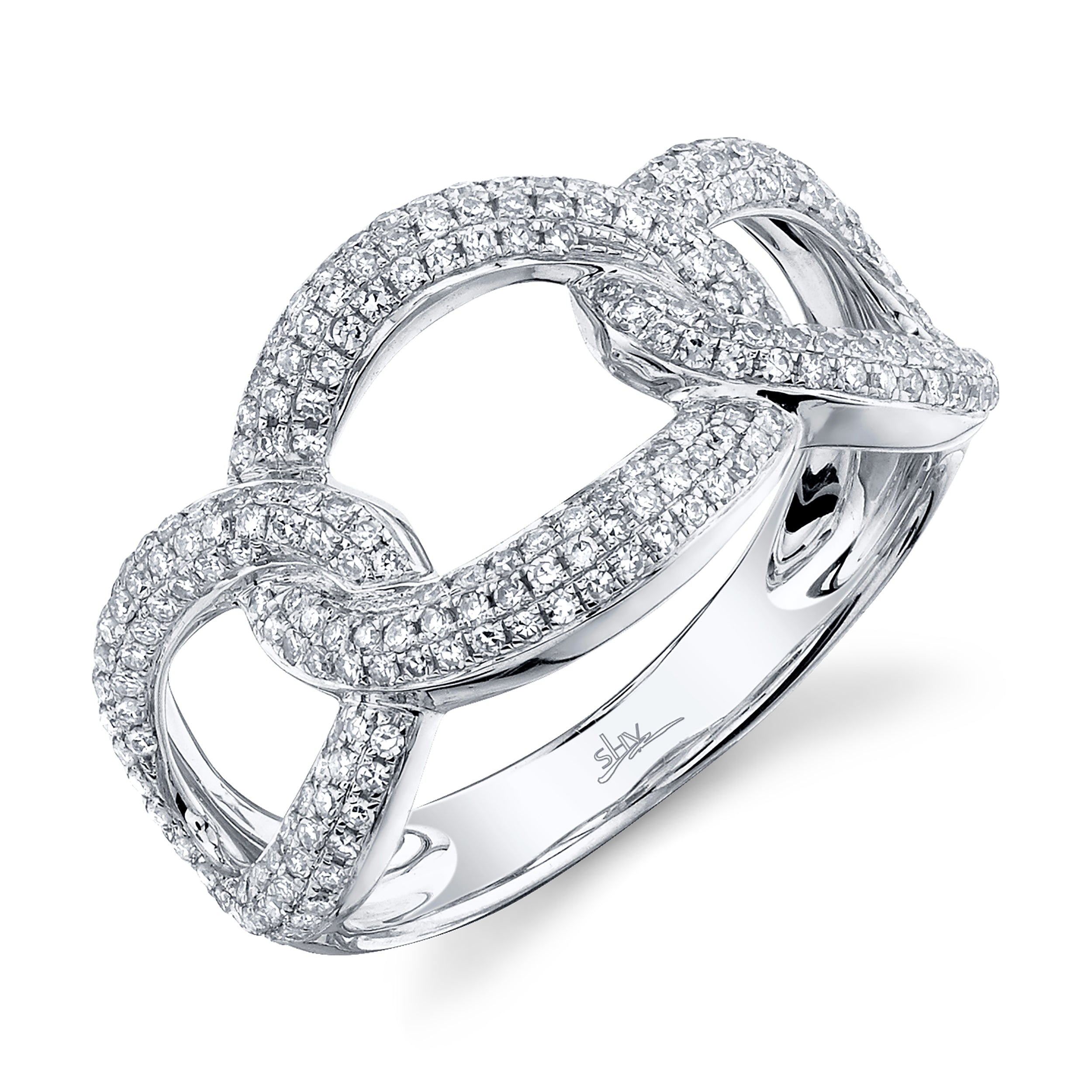 0.55CT 14K W/G DIAMOND LINK RING