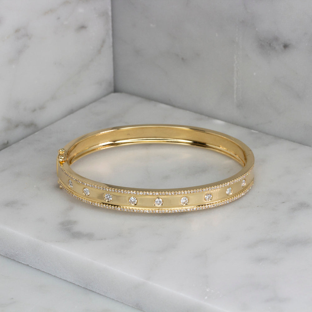0.97CT 14K Y/G DIAMOND BANGLE