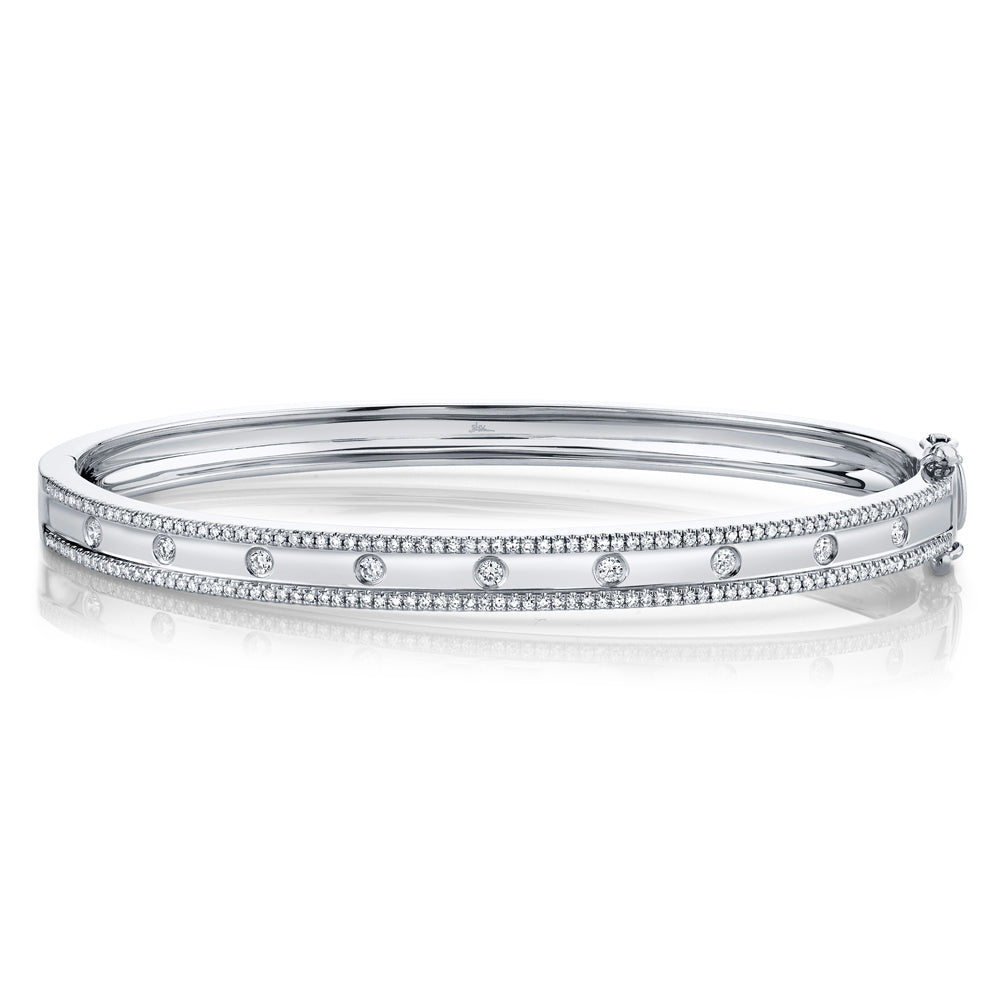 0.62CT 14K W/G DIAMOND BANGLE