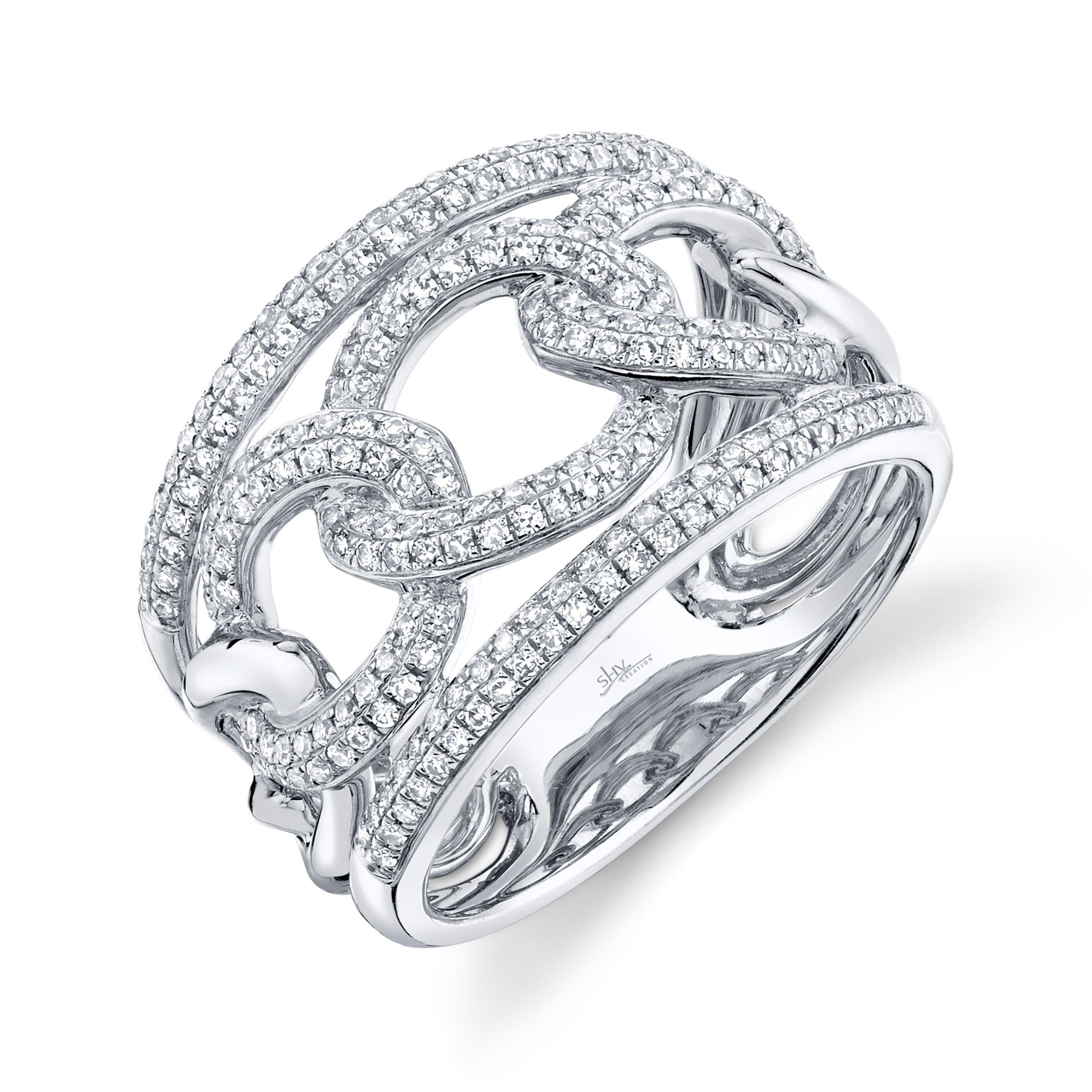 0.61CT 14K W/G DIAMOND LADYS LINK RING