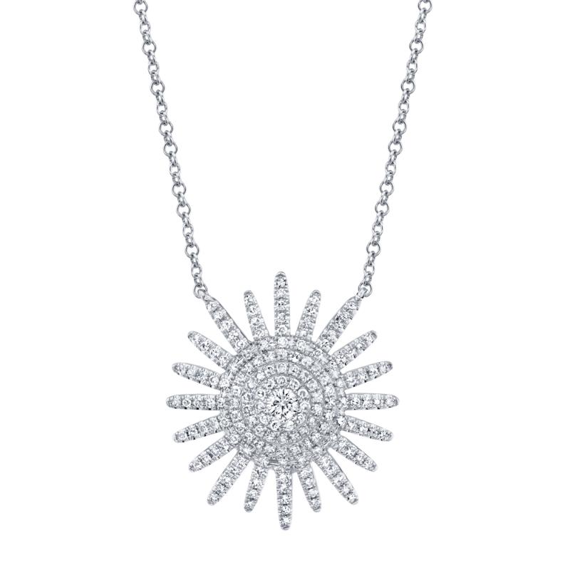 0.43CT 14K W/G DIAMOND STARBURST NECKLACE