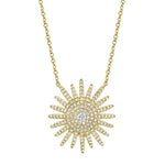 0.43CT 14K Y/G DIAMOND STARBURST NECKLACE
