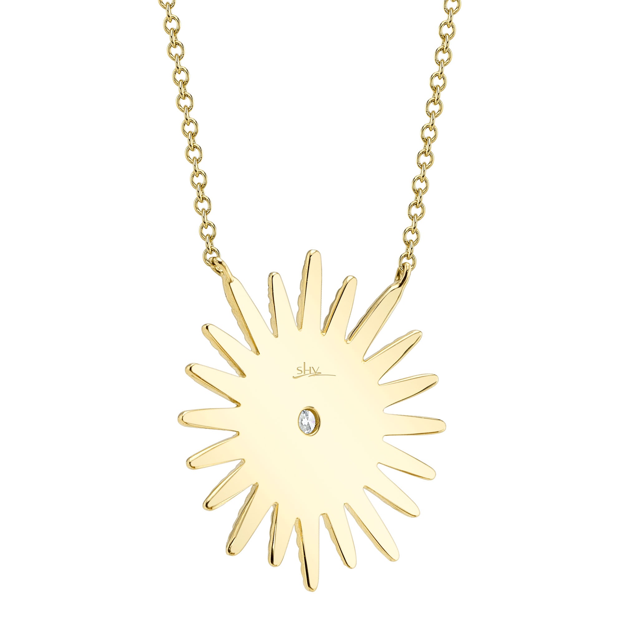 0.43CT 14K Y/G DIAMOND STARBURST NECKLACE