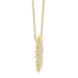 0.43CT 14K Y/G DIAMOND STARBURST NECKLACE