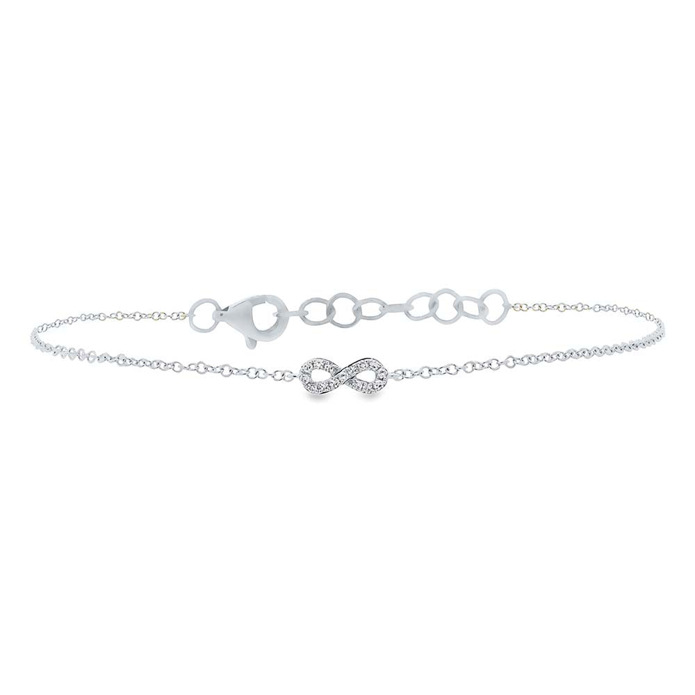 0.04CT 14K W/G DIAMOND INFINITY BRACELET
