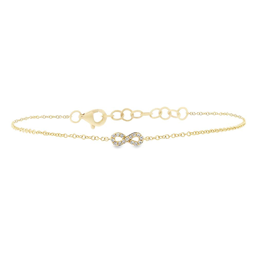 0.04CT 14K Y/G DIAMOND INFINITY BRACELET