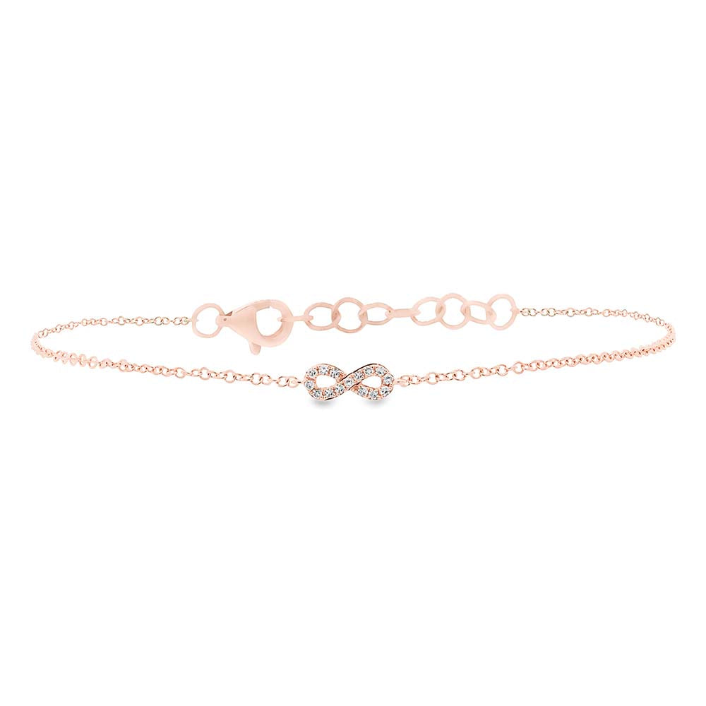 0.04CT 14K R/G DIAMOND INFINITY BRACELET