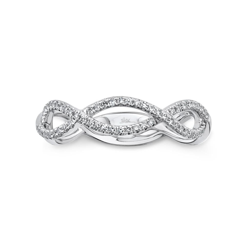 0.19CT 14K W/G DIAMOND INFINITY RING