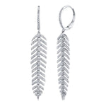 0.60CT 14K W/G DIAMOND FEATHER EARRING
