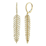 0.60CT 14K Y/G DIAMOND FEATHER EARRING
