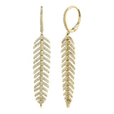 0.60CT 14K Y/G DIAMOND FEATHER EARRING