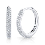 0.21CT 14K W/G DIAMOND PAVE HOOP EARRING