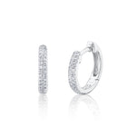 0.12CT 14K W/G DIAMOND PAVE HUGGIE EARRING