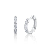 0.12CT 14K W/G DIAMOND PAVE HUGGIE EARRING