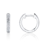 0.12CT 14K W/G DIAMOND PAVE HUGGIE EARRING