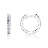 0.12CT 14K W/G DIAMOND PAVE HUGGIE EARRING