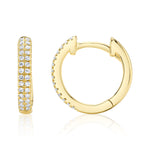 0.12CT 14K Y/G DIAMOND PAVE HUGGIE EARRING