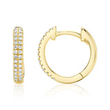 0.12CT 14K Y/G DIAMOND PAVE HUGGIE EARRING