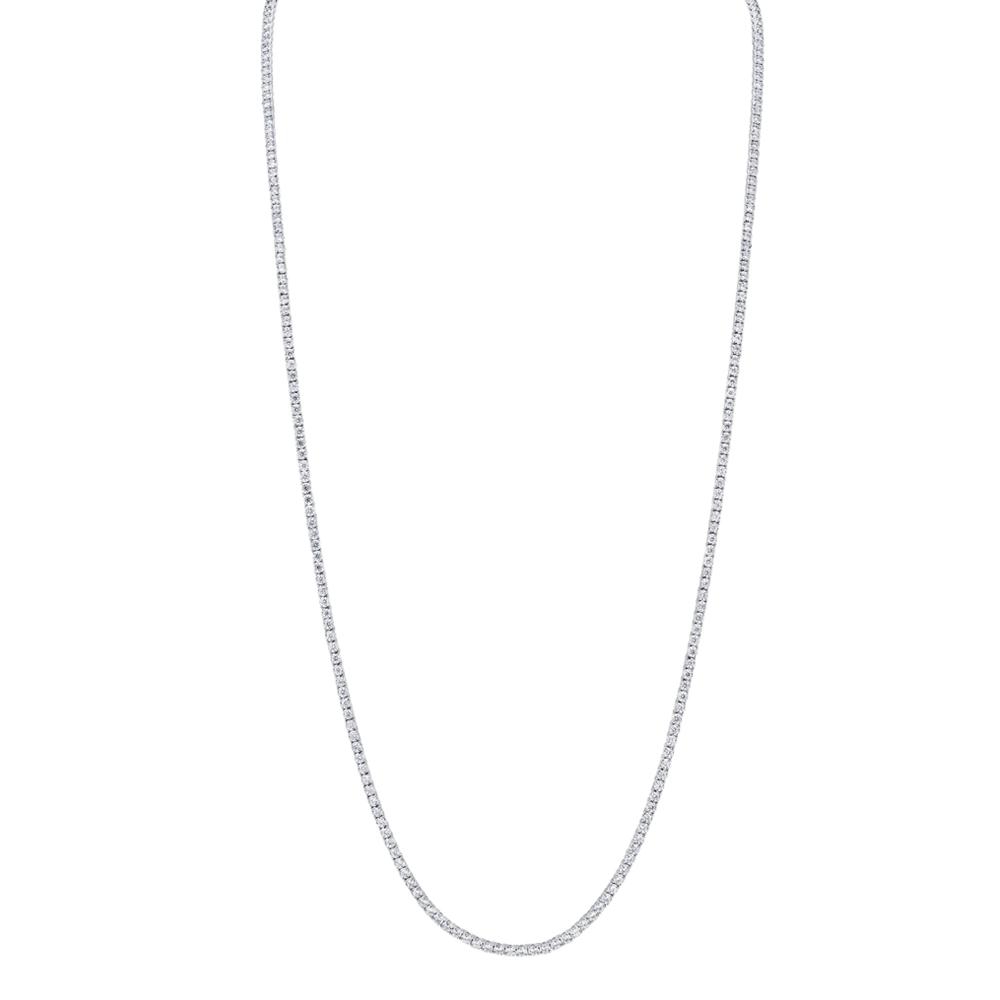 8.70CT 14K W/G DIAMOND TENNIS NECKLACE 36""