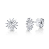 0.24CT 14K W/G DIAMOND STARBURST STUD EARRING