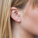 0.24CT 14K Y/G DIAMOND STARBURST STUD EARRING