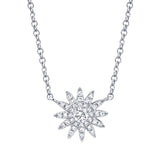 0.15CT 14K W/G DIAMOND STARBURST NECKLACE
