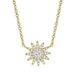 0.15CT 14K Y/G DIAMOND STARBURST NECKLACE
