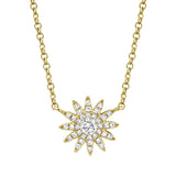 0.15CT 14K Y/G DIAMOND STARBURST NECKLACE