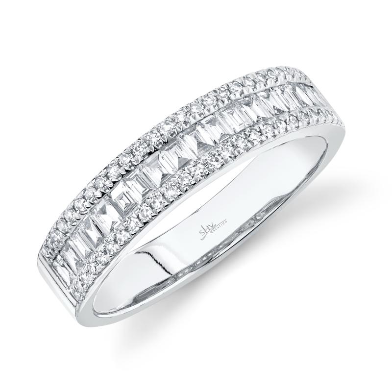 0.55CT 14K W/G DIAMOND BAGUETTE LADYS BAND