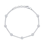 0.88CT 14K W/G DIAMOND DOT-DASH BRACELET