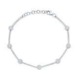 0.88CT 14K W/G DIAMOND DOT-DASH BRACELET