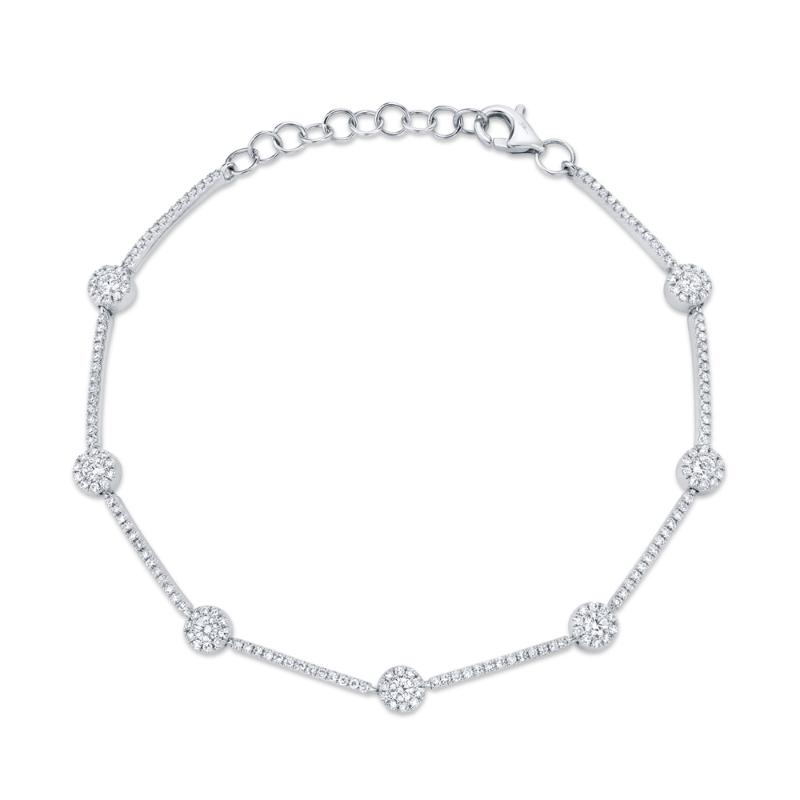 0.88CT 14K W/G DIAMOND DOT-DASH BRACELET