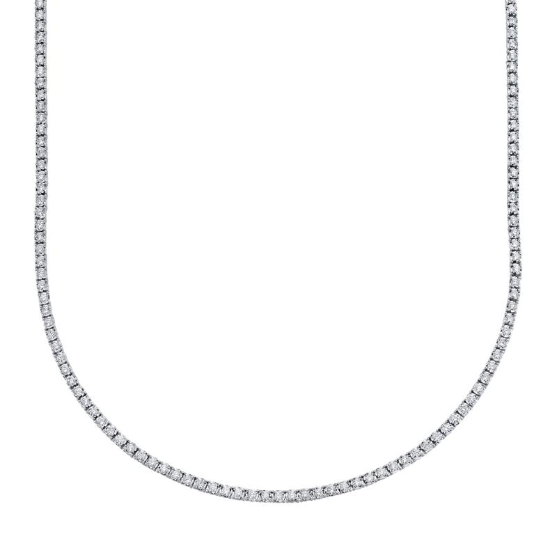 3.96CT 14K W/G DIAMOND TENNIS NECKLACE