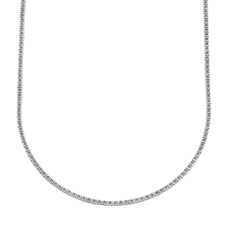 3.96CT 14K W/G DIAMOND TENNIS NECKLACE