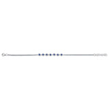0.21CT DIAMOND & 0.53CT BLUE SAPPHIRE 14K W/G BRACELET