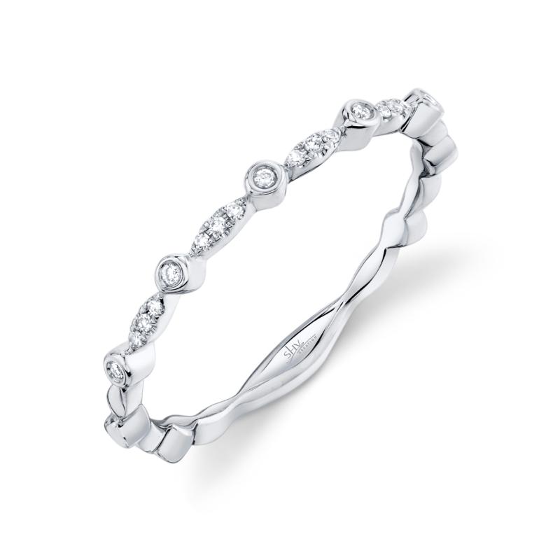 0.06CT 14K W/G DIAMOND LADYS BAND