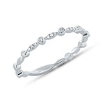 0.06CT 14K W/G DIAMOND LADYS BAND SZ 6