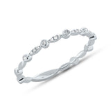 0.06CT 14K W/G DIAMOND LADYS BAND SZ 8