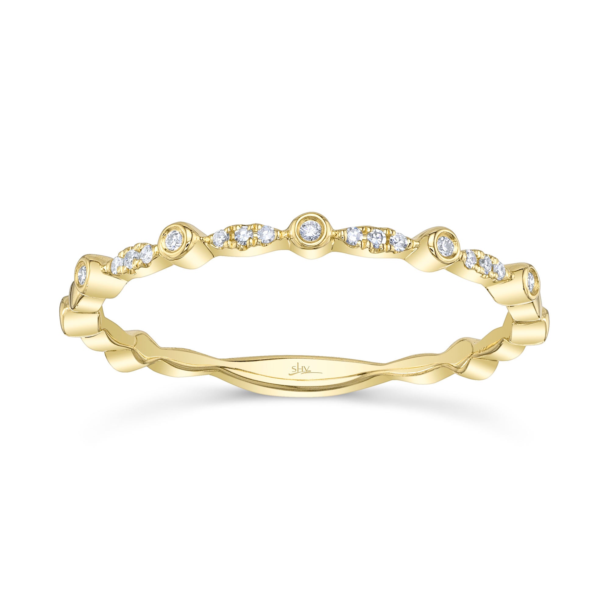 0.06CT 14K Y/G DIAMOND LADYS BAND