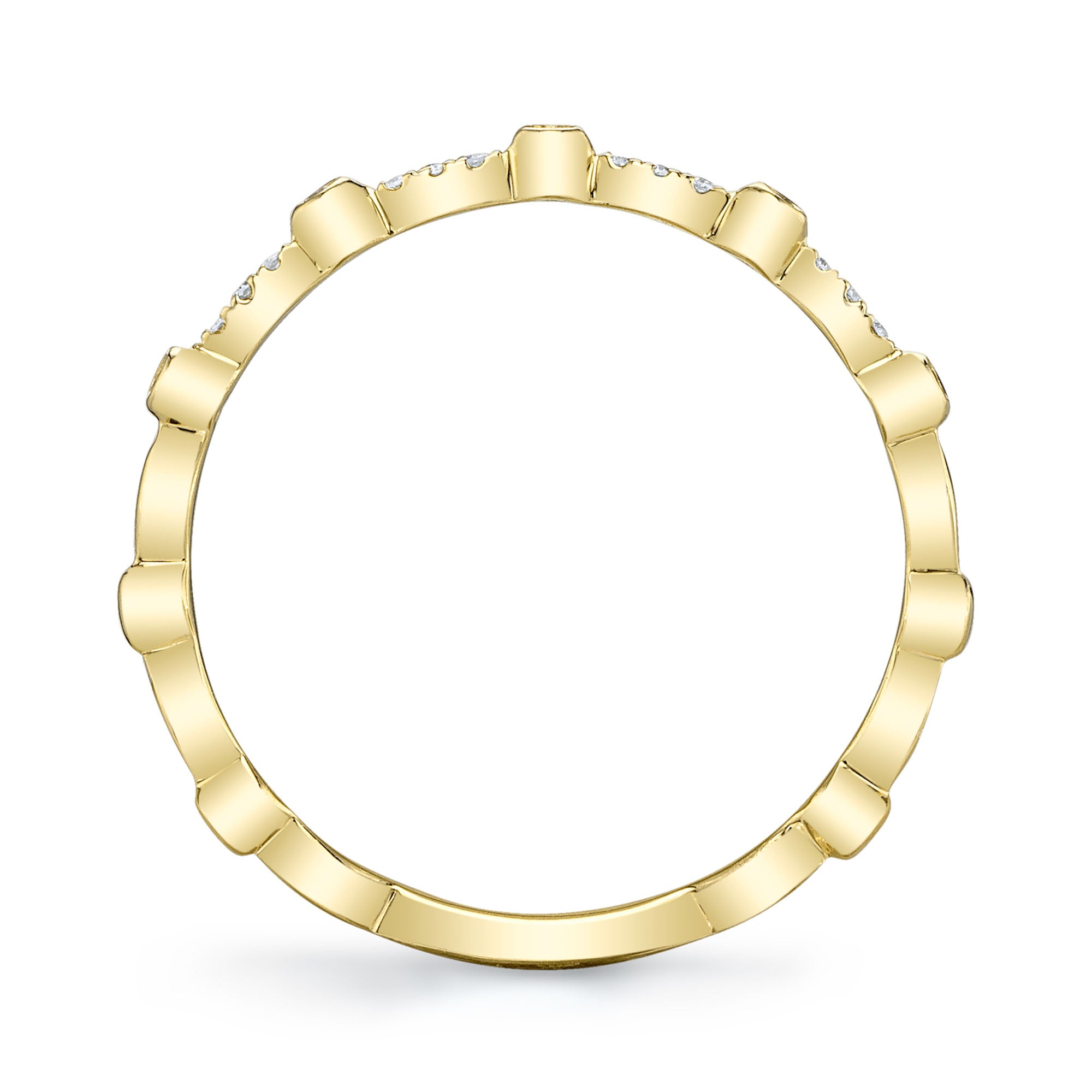0.06CT 14K Y/G DIAMOND LADYS BAND