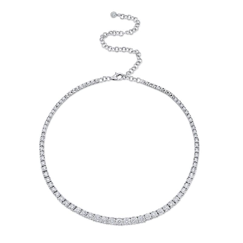 4.39CT 14K W/G DIAMOND TENNIS NECKLACE