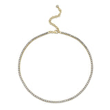2.49CT 14K Y/G DIAMOND TENNIS NECKLACE