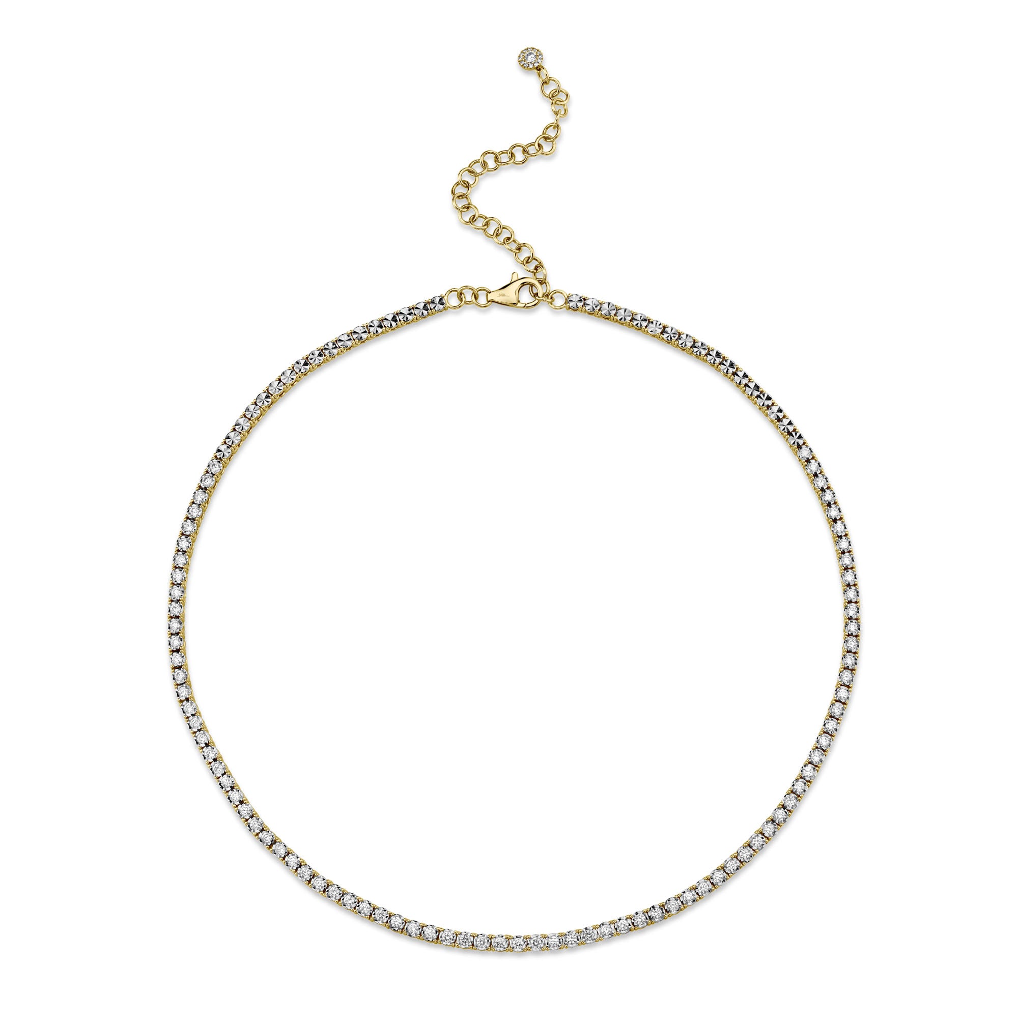 2.49CT 14K Y/G DIAMOND TENNIS NECKLACE