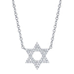 0.11CT 14K W/G DIAMOND STAR OF DAVID NECKLACE