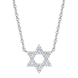 0.11CT 14K W/G DIAMOND STAR OF DAVID NECKLACE