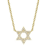 0.11CT 14K Y/G DIAMOND STAR OF DAVID NECKLACE