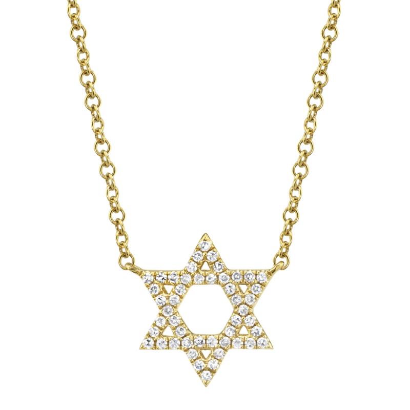 0.11CT 14K Y/G DIAMOND STAR OF DAVID NECKLACE